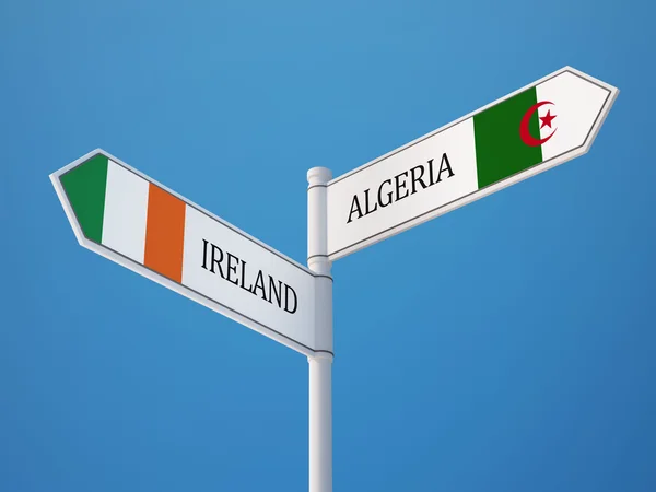 Argélia Irlanda Signo Bandeiras Conceito — Fotografia de Stock