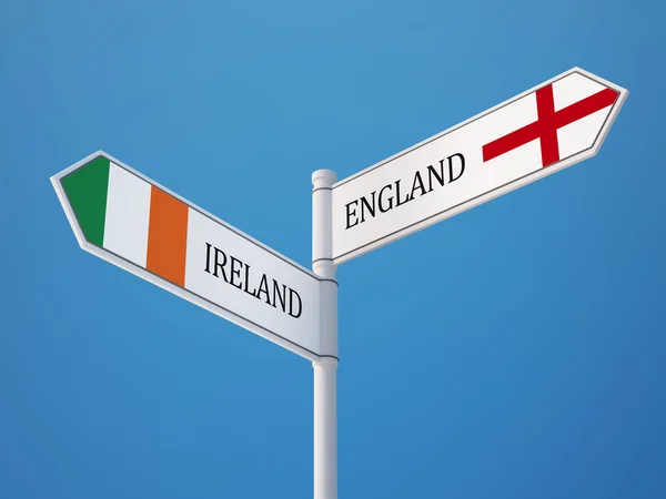 England Ireland  Sign Flags Concept — Stock Photo, Image