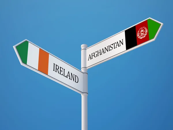 Afghanistan Ireland flags concept — Stock Photo, Image