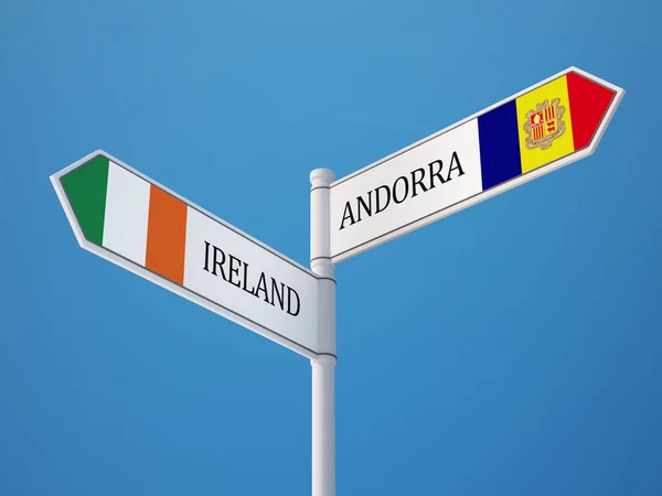 Andorra Irlanda Firmare Bandiere Concetto — Foto Stock