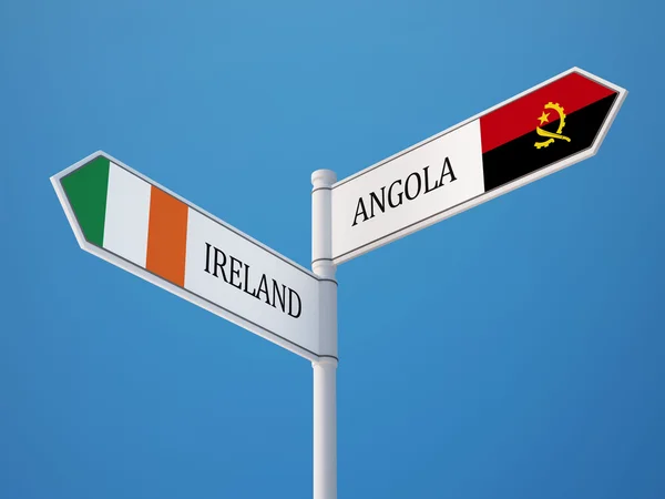 Angola Ireland  Sign Flags Concept – stockfoto