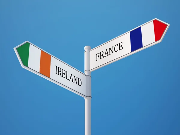 Frankreich ireland sign flags concept — Stockfoto