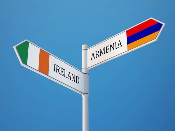 Armenia Ireland  Sign Flags Concept — Stock Photo, Image