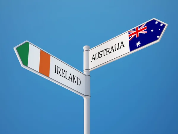 Austrália Irlanda Signo Bandeiras Conceito — Fotografia de Stock