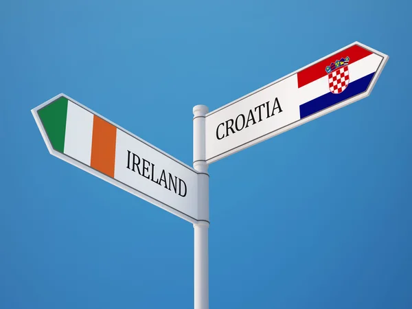 Kroatië Ierland vlaggen concept — Stockfoto