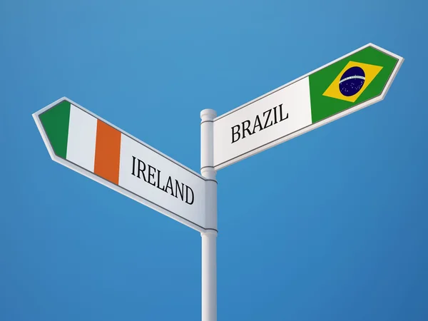 Brasil Ireland Sign Flags Conceito — Fotografia de Stock