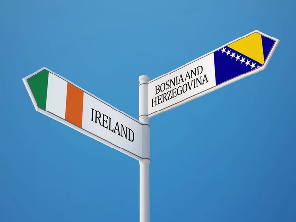 Bosnia and Herzegovina Ireland flags concept — Stock Photo, Image