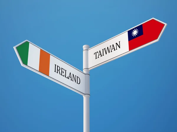 Taiwan Irlande Signer Drapeaux Concept — Photo