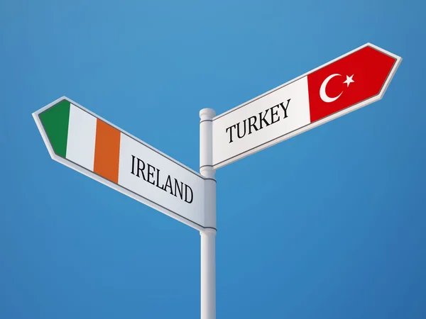Turkije Ierland teken vlaggen Concept — Stockfoto