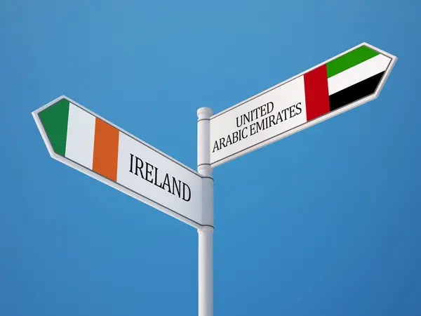 Emirados Árabes Unidos Irlanda bandeira conceito — Fotografia de Stock