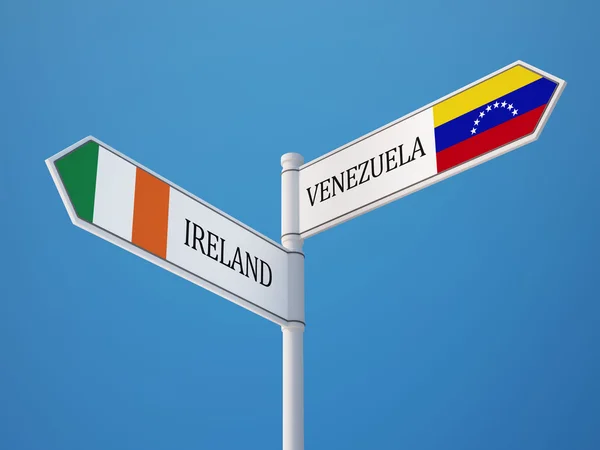 Venezuela Irlande Signer Drapeaux Concept — Photo