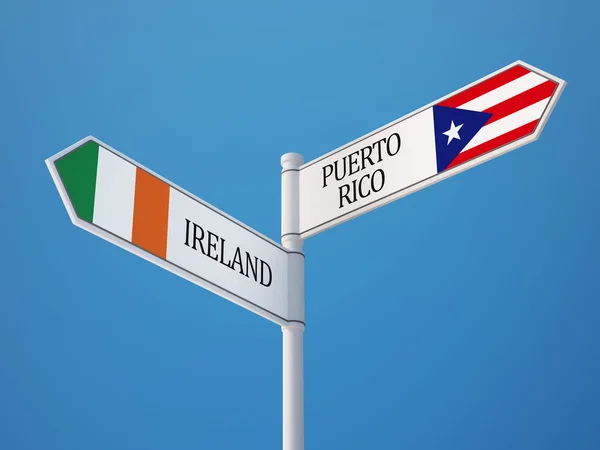 Puerto Rico Ireland  Sign Flags Concept — Stock Photo, Image