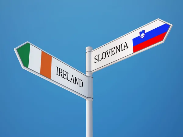 Slovenia Ireland  Sign Flags Concept — Stock Photo, Image