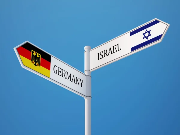 Israel Alemania Firma el concepto de banderas —  Fotos de Stock