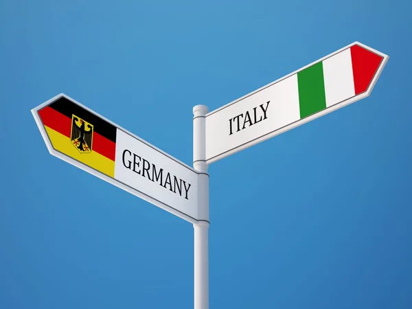 Italien Tyskland tecken flaggor koncept — Stockfoto