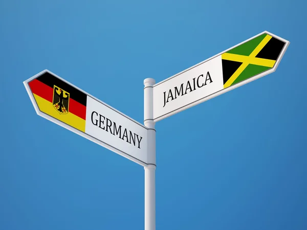 Jamaica Germany  Sign Flags Concept — Stock Photo, Image