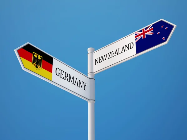 Neuseeland und Deutschland unterzeichnen Flaggenkonzept — Stockfoto