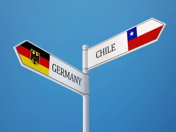 Chile Germany  Sign Flags Concept — Stock Photo, Image