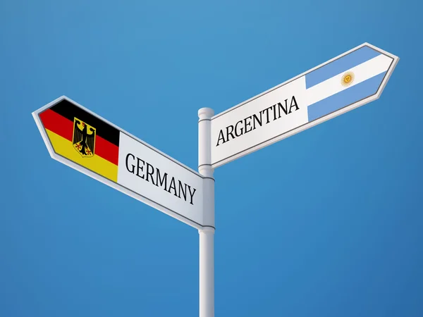 Argentina Alemania Firma Concepto de Banderas —  Fotos de Stock