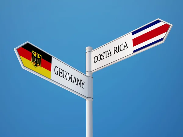 Costa Rica Tyskland flaggor koncept — Stockfoto