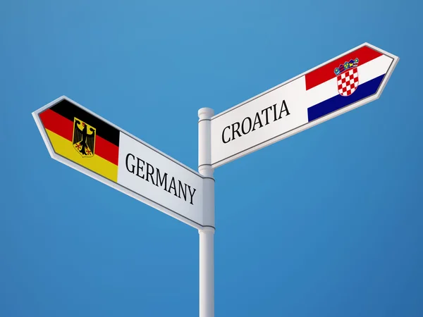 Kroatien Tyskland flaggor koncept — Stockfoto