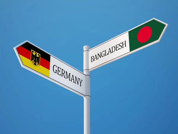 Bangladesh Tyskland tecken flaggor koncept — Stockfoto