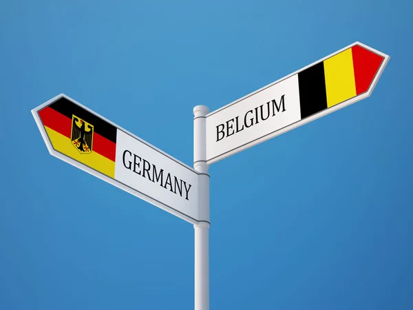 Belgio Germania Firmare Bandiere Concetto — Foto Stock