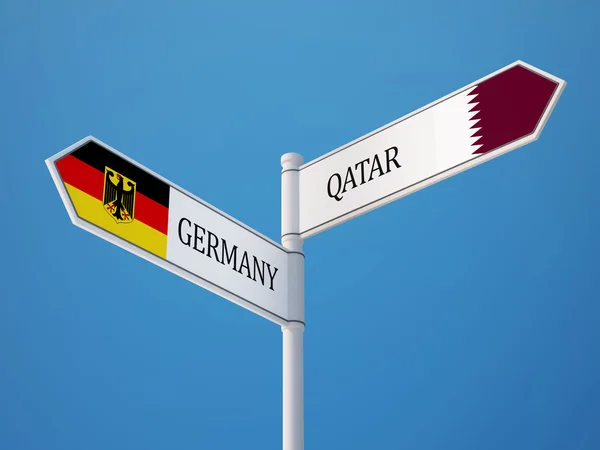 Qatar Alemania Firma el concepto de banderas —  Fotos de Stock