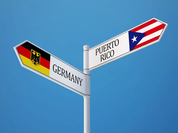 Puerto Rico Tyskland tecken flaggor koncept — Stockfoto