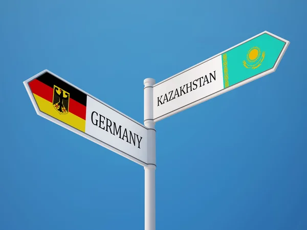 Kazajstán Alemania Firma el concepto de banderas —  Fotos de Stock