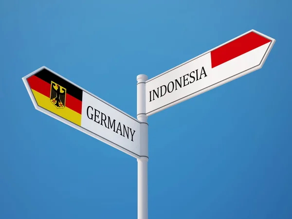 Indonesien Tyskland tecken flaggor koncept — Stockfoto