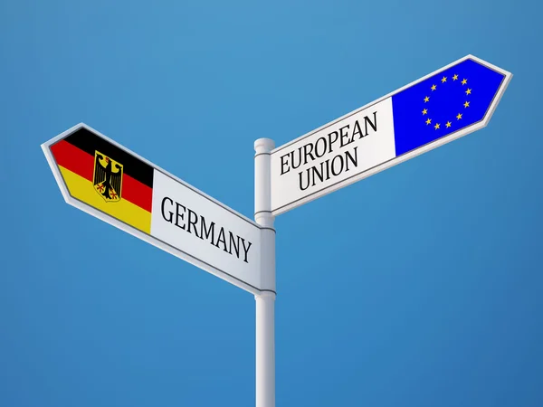 Europese Unie Duitsland teken vlaggen Concept — Stockfoto