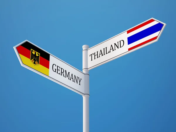 Thailandia Germania Firma Bandiere Concetto — Foto Stock