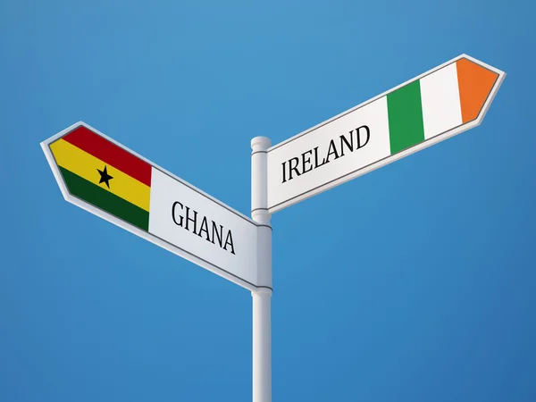 Ghana Irlandii znak flagi koncepcja — Zdjęcie stockowe