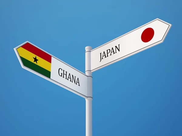 Japon Ghana Signer Drapeaux Concept — Photo