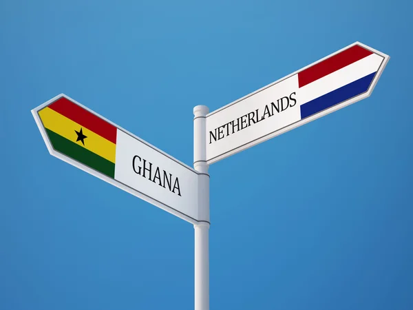 Niederländische ghana sign flags konzept — Stockfoto