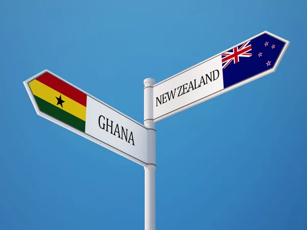 Nouvelle-Zélande Ghana Signer Drapeaux Concept — Photo