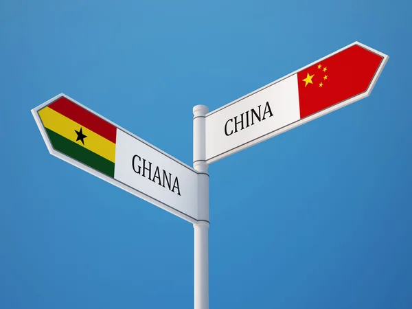 Chine Ghana Signer Drapeaux Concept — Photo