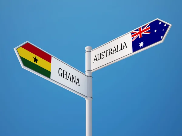 Australie Ghana Signer Drapeaux Concept — Photo