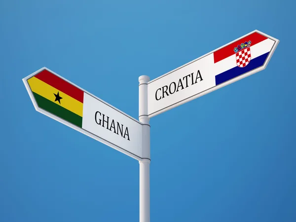 Kroatië Ghana vlaggen concept — Stockfoto