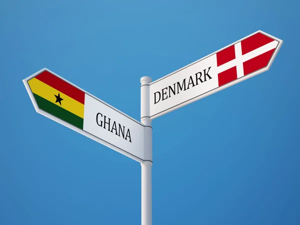 Denemarken Ghana teken vlaggen Concept — Stockfoto