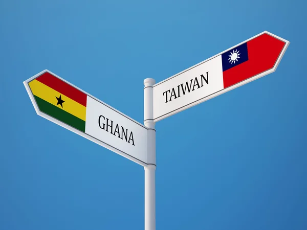 Tayvan Gana işaret bayrakları kavramı — Stok fotoğraf