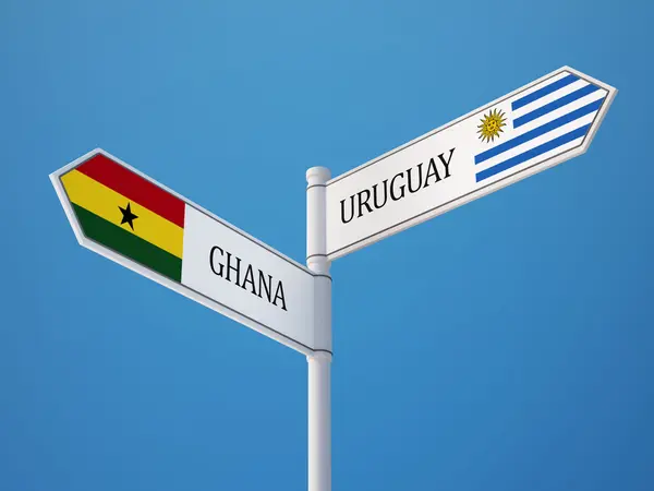 Uruguay Ghana segno bandiere concetto — Foto Stock