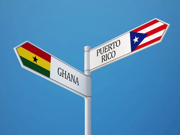 Porto Rico Ghana Firma Bandiere Concetto — Foto Stock