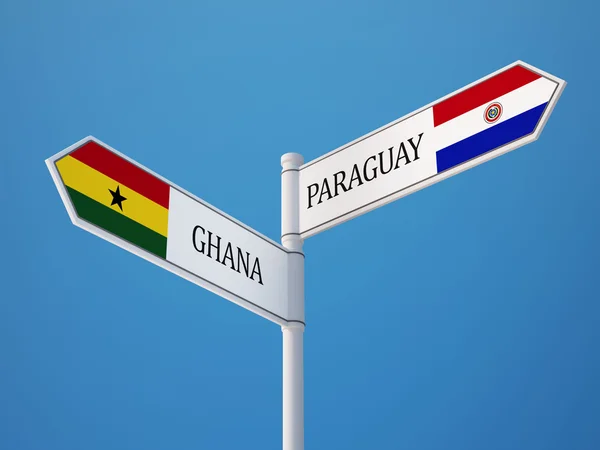 Paraguay Ghana tecken flaggor koncept — Stockfoto