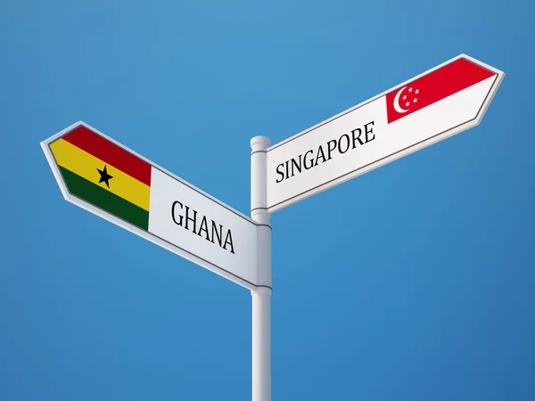 Singapour Ghana Signer Drapeaux Concept — Photo