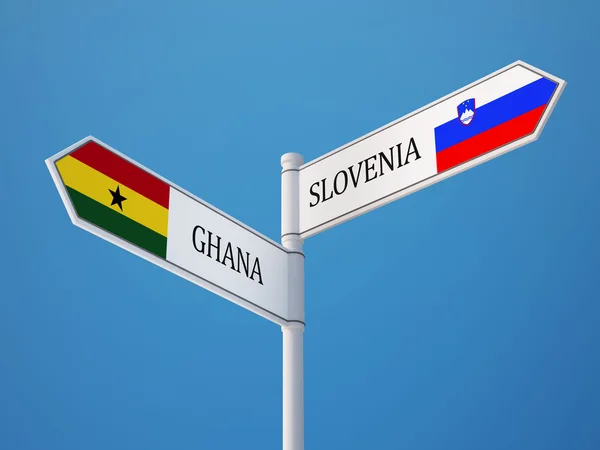 Slovenia Ghana Segnaletica Bandiere Concetto — Foto Stock