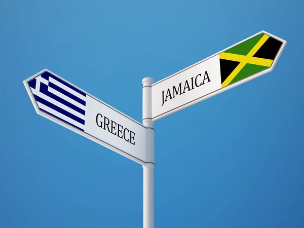 Jamaica Grécia Sinalização Bandeiras Conceito — Fotografia de Stock
