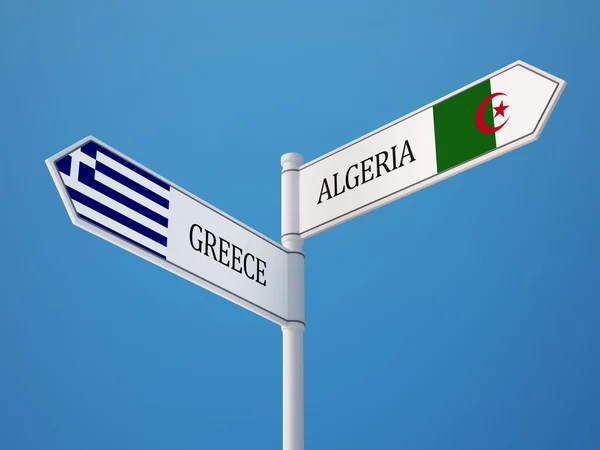 Algeria Grecia Firma Bandiere Concetto — Foto Stock