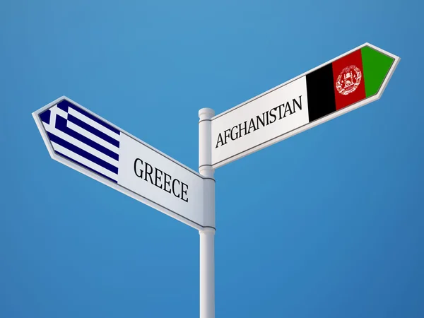 Afghanistan Grecia bandiere concetto — Foto Stock
